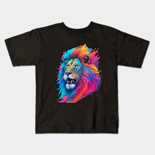 Colorful Lion Art Kids T-Shirt